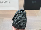 Celine Straw Chain Crossbody Bag 25x14cm