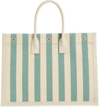 SAINT LAURENT Large Rive Gauche Stripe Canvas Tote