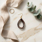 Handmade Genuine Leather Teardrop Earrings – Minimalist Lightweight Dangle Jewelry