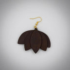 Handmade Leather Petal Drop Earrings – Lightweight Boho Dangle, Minimalist Gift