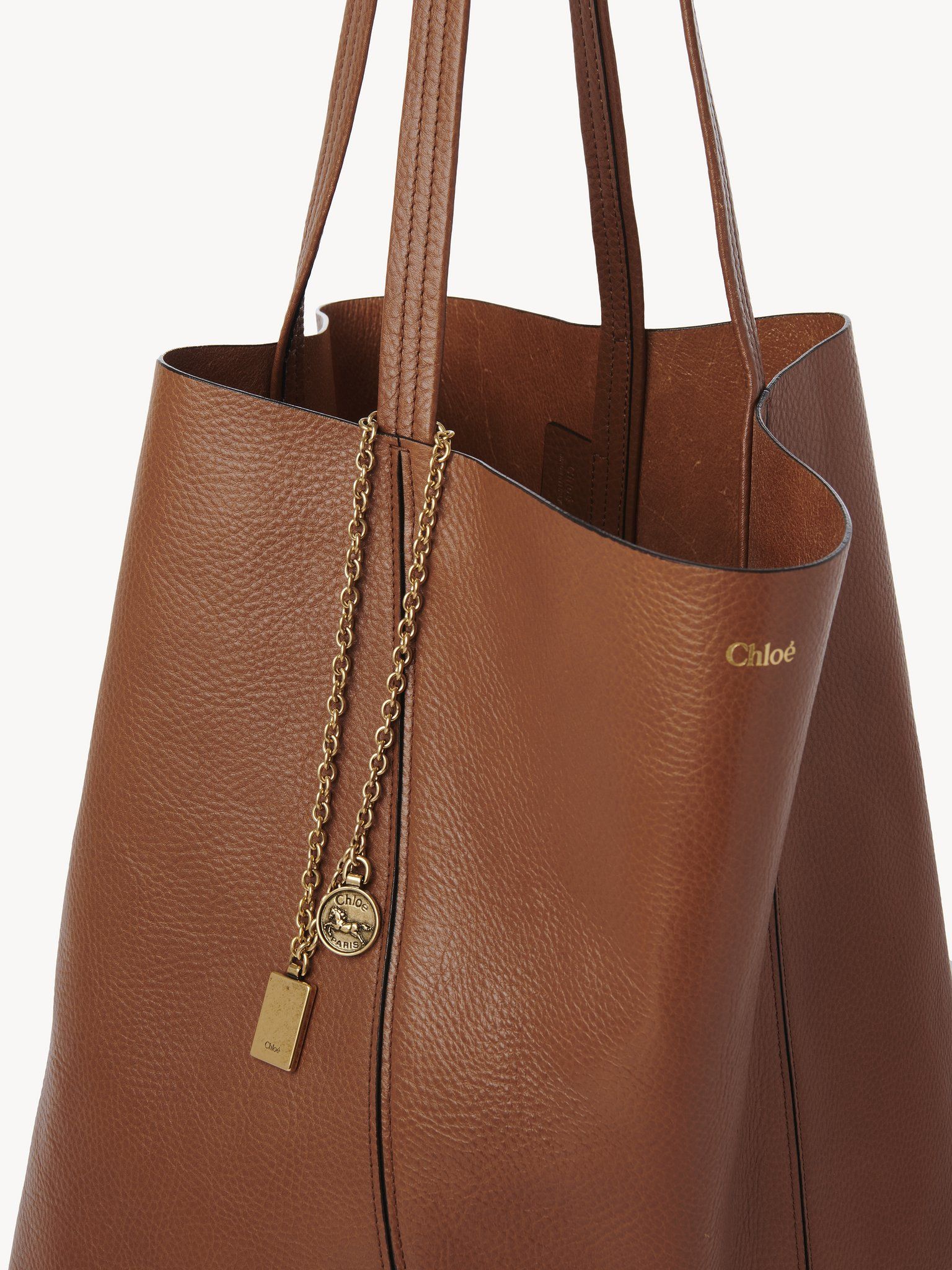 Chloe Spin Grained Leather Tote Bag