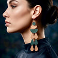 Leather Drop Earrings: Long Teardrop Dangle, Custom Jewelry
