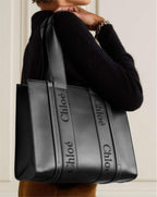 CHLO¨¦ Woody medium embroidered leather tote