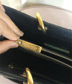 Authentic Chanel CC BlackGold Caviar Quilted Grand Shopping Tote