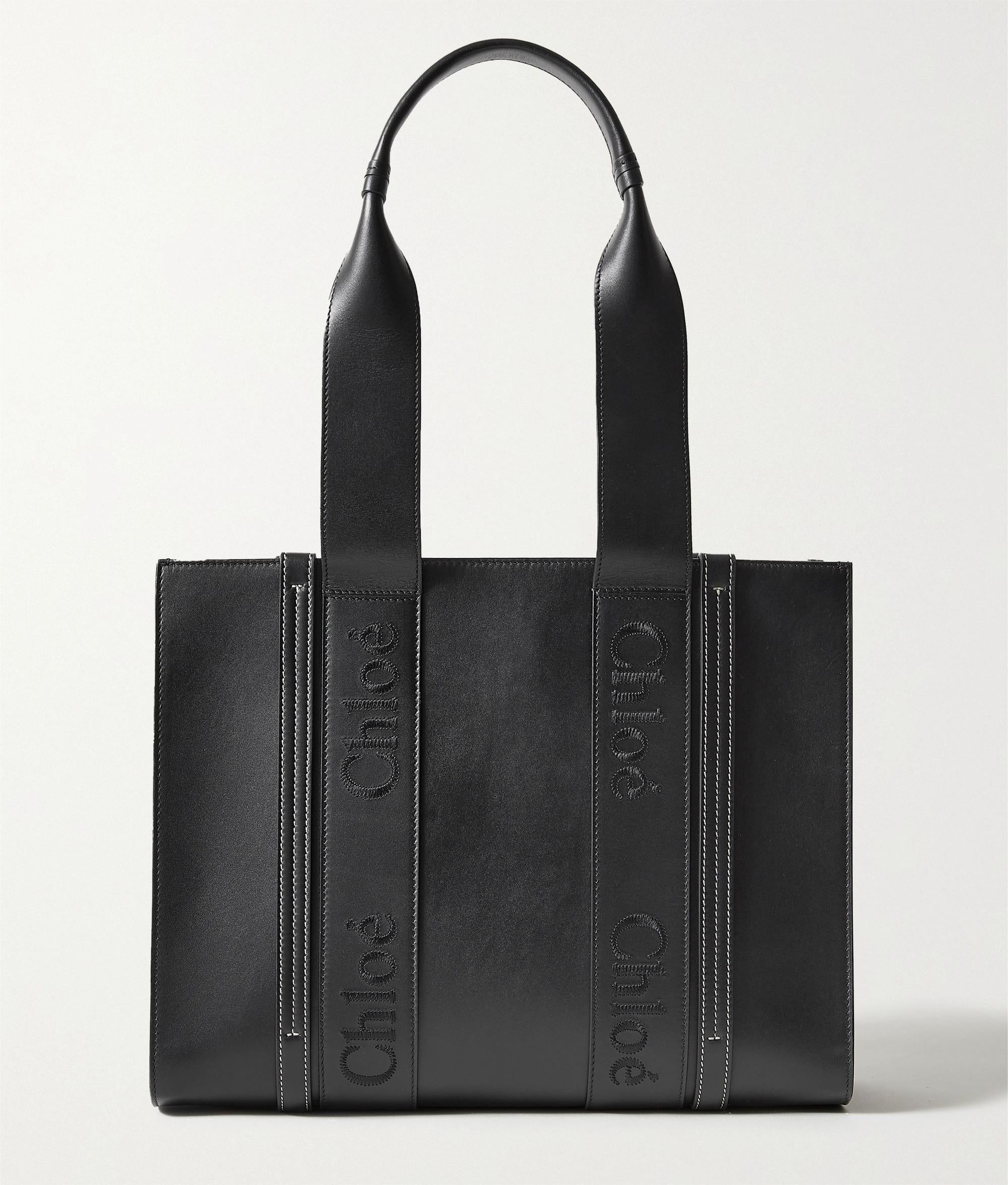CHLO¨¦ Woody medium embroidered leather tote
