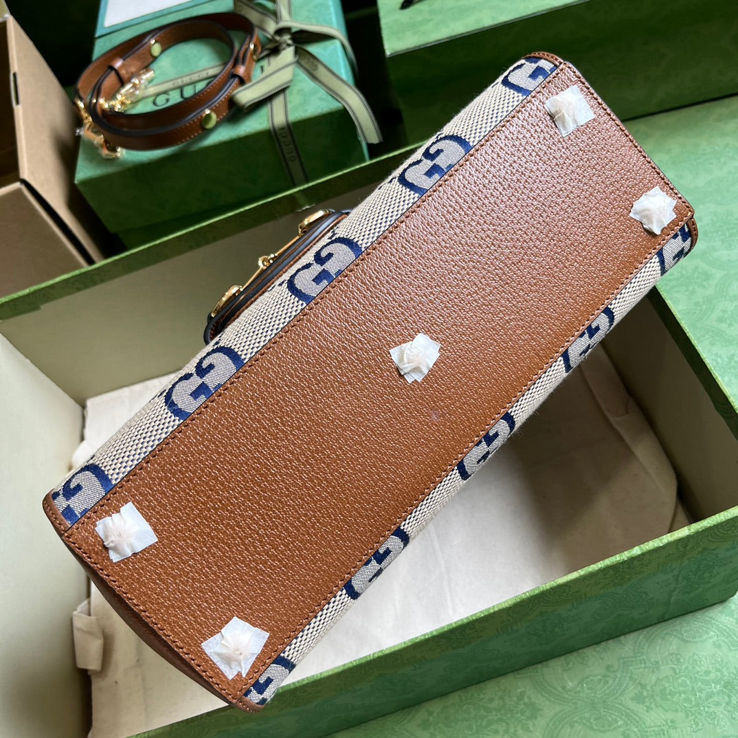 Gucci Horsebit 1955 bag ebony beige - 29x20x13cm