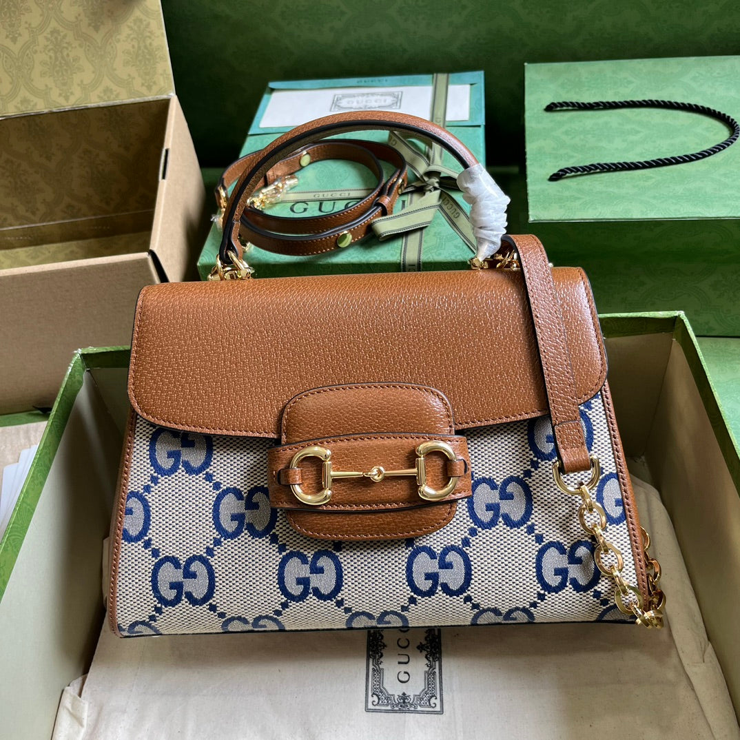 Gucci Horsebit 1955 bag ebony beige - 29x20x13cm